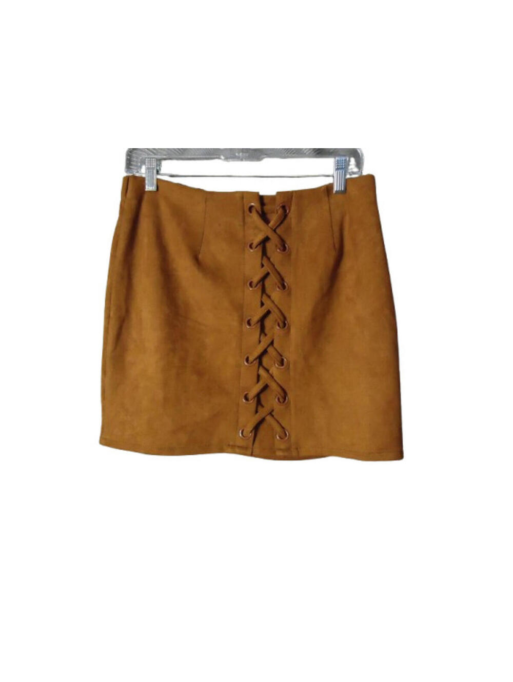 Shinestar Elastic Waist Pull On Mini Skirt Womens Size XL Brown